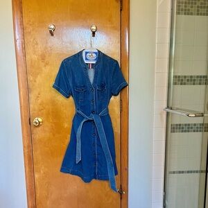 Boden Blue Denim Mini Dress